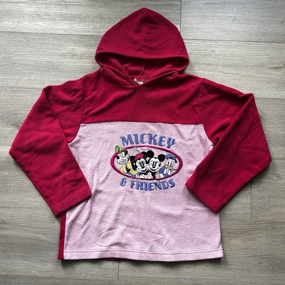 Vintage 2000 Disney‎ Mickey & Friends Pink Hoodie Girls Large 14/16